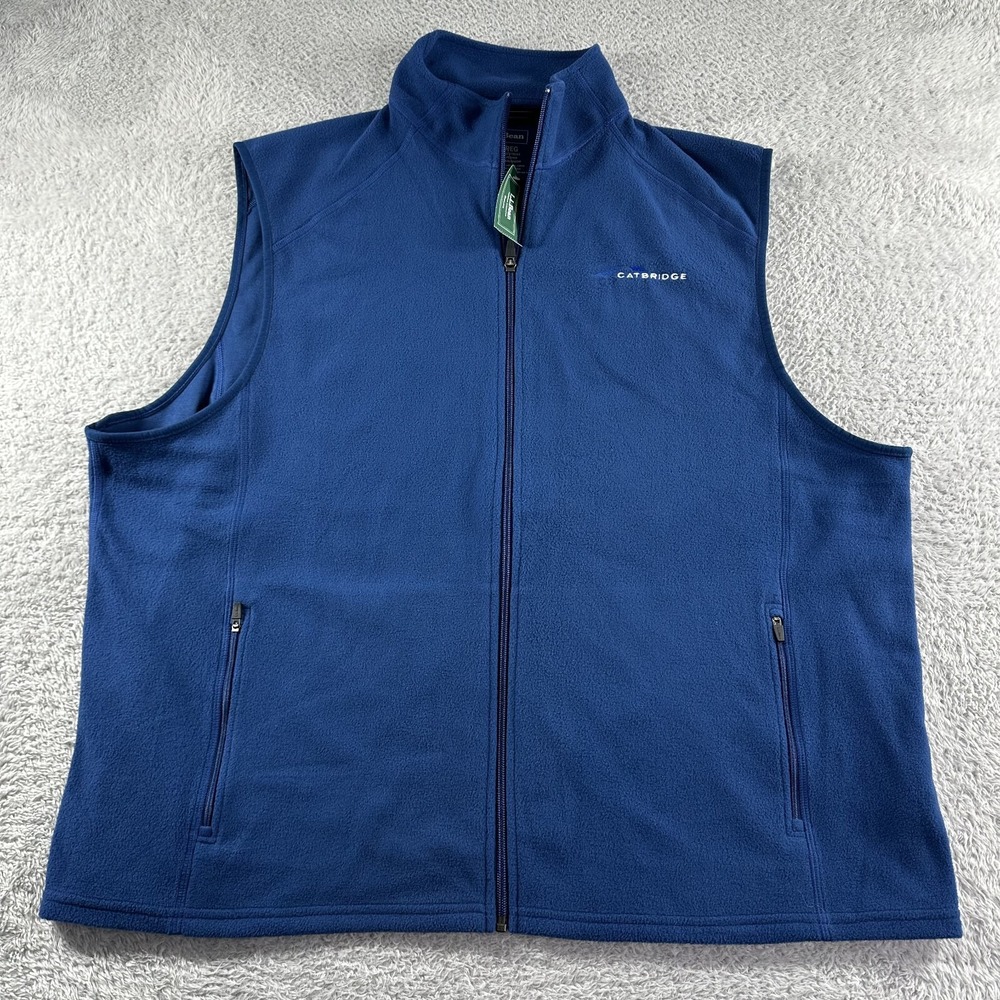 L.L. Bean Fleece‎ Vest Mens 2xl Blue Full Zip Light Weight Fitness NWT 278049
